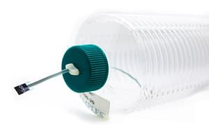 Roller bottle with glucose sensor in the lid